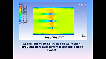 Ansys Fluent Tutorial for beginners on Solution & Animation Turbulent Flow over the bodies Part-3