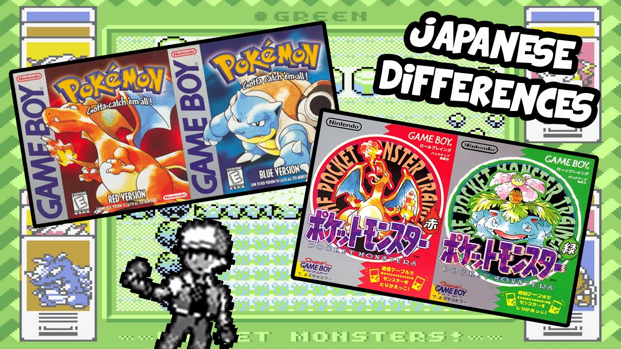 Gameboy Pokemon Pocket Monsters Red Green Blue Yellow 