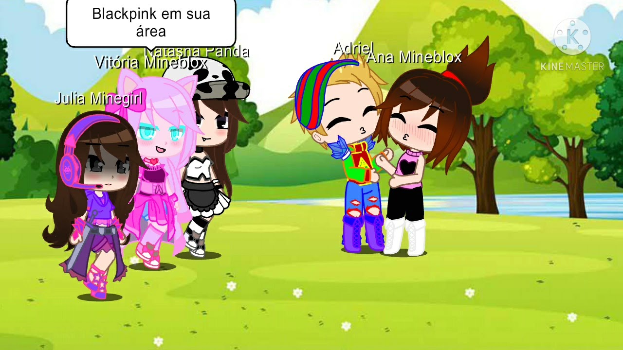 Julia MineGirl, Natasha Panda, Lokis e Vitória MineBlox (d4dj meme