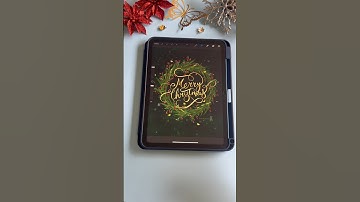 Easy Christmas wreath in procreate, full video also available. #christmas #procreate #art