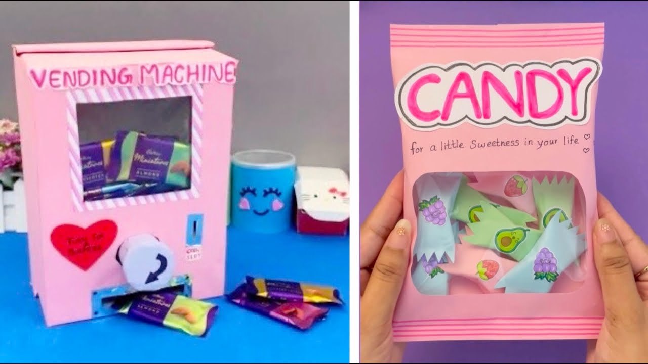 DIY candy vending machine 🌸 paper craft / valentines gift ideas /how to ...