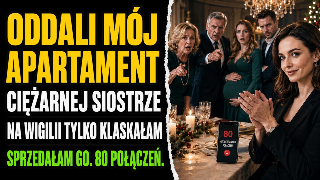 Siedziałam przy świątecznym stole, gdy moja matka wstała, stuknęła łyżeczką w kieliszek i ogłosiła całej rodzinie, że oddaję swój apartament wart dwa miliony złotych mojej siostrze i jej mężowi....