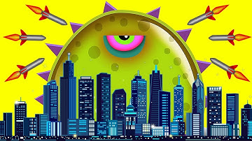 Суровый ЛИЗУН ГЛАЗАСТИК в ГОРОДЕ #1! Игра Tales from Space Mutant Blobs Attack