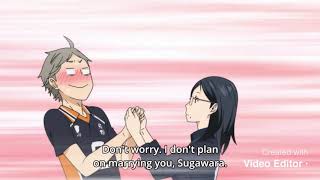 Haikyuu!! Kiyoko holds sugawaras hands