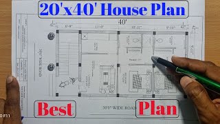 800 sqft 2bhk House Plan & Center Line Plan (12 Lakh Budget)