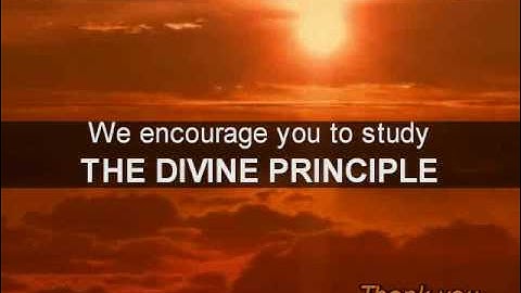 DIVINE PRINCIPLE - 0 - Introduction