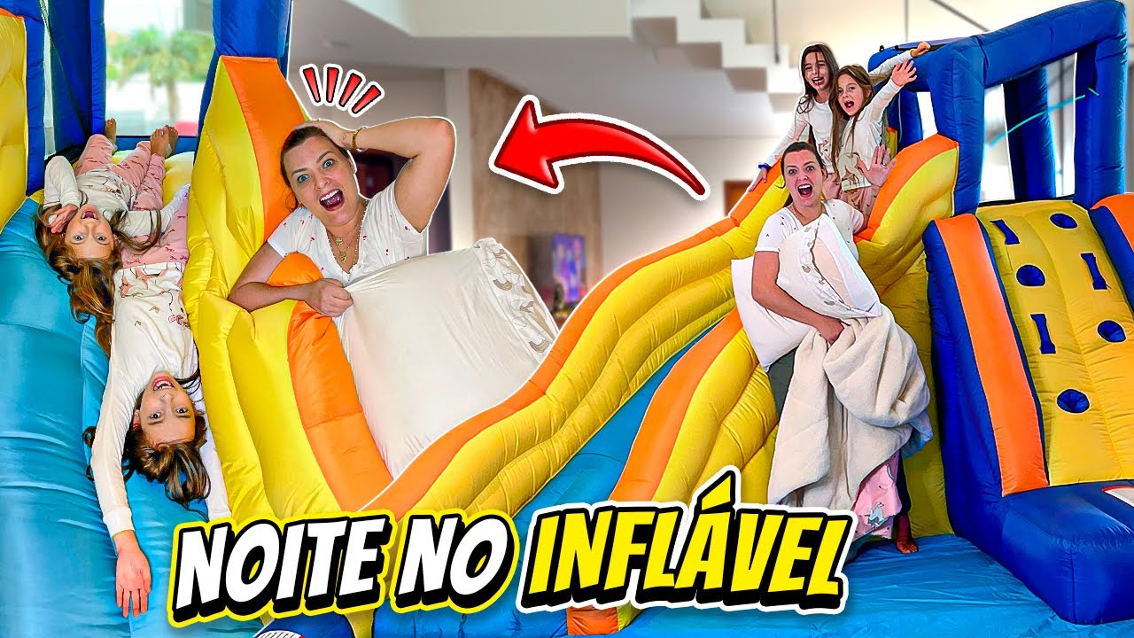 PASSAMOS A NOITE NO BRINQUEDO INFLÁVEL NA CASA NOVA 😍 JÉSSICA GODAR E LAURINHA E HELENA E GABRIEL