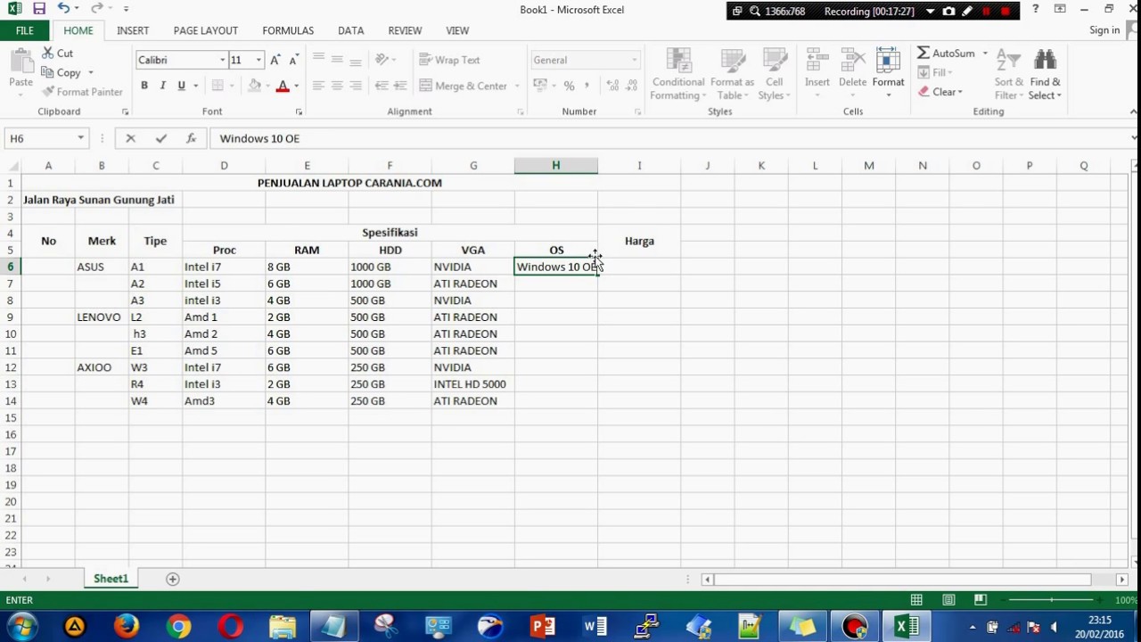 Cara Membuat Daftar Harga Di Microsoft Excel Kreatifitas Terkini