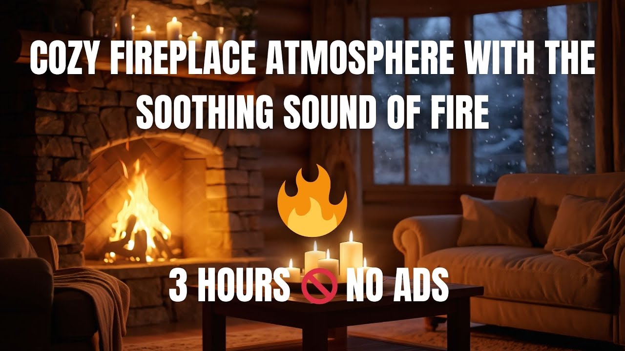 Fireplace Crackling Fire for Relax, Study & Sleep