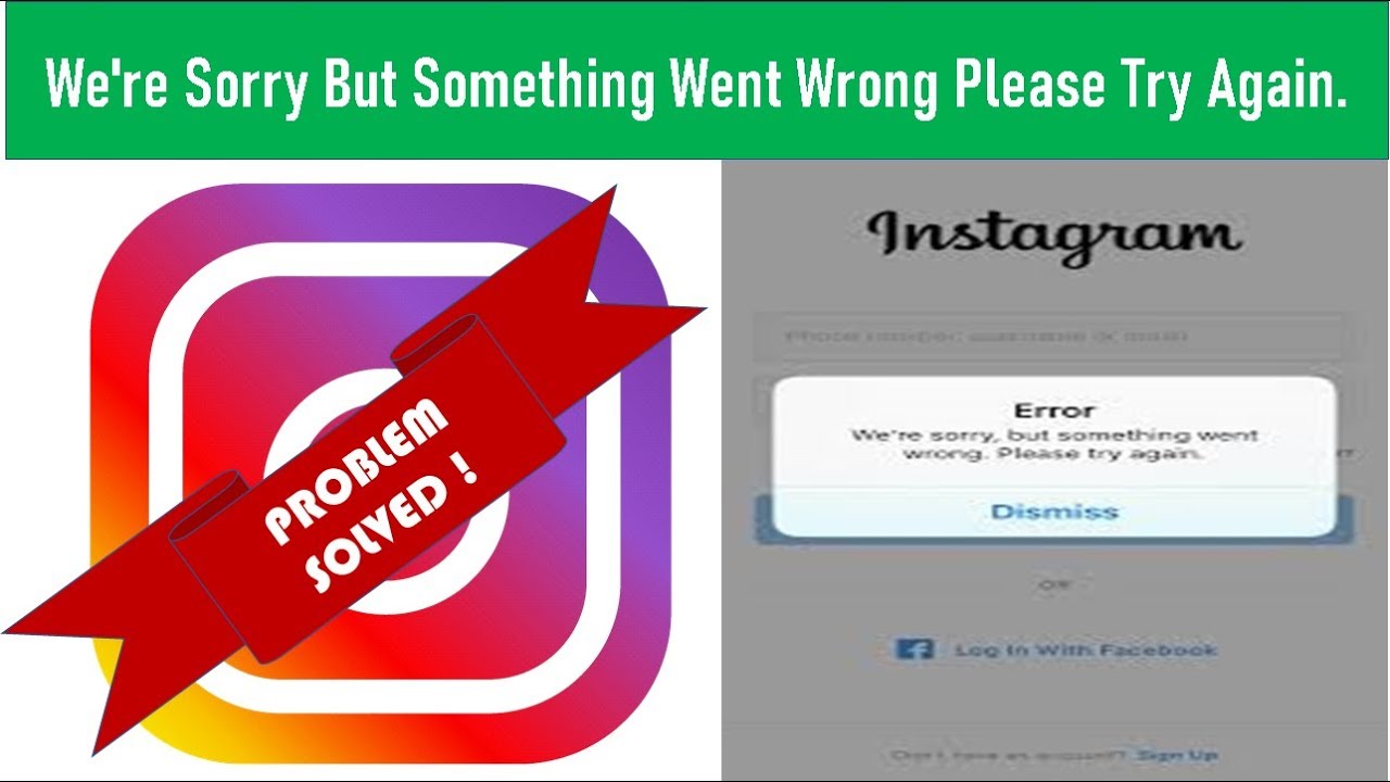 B sorry but. Instagram something went wrong. We're sorry, but something went wrong.. Instagram Error. Something went wrong icon.