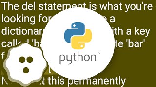 Delete an element from a dictionary