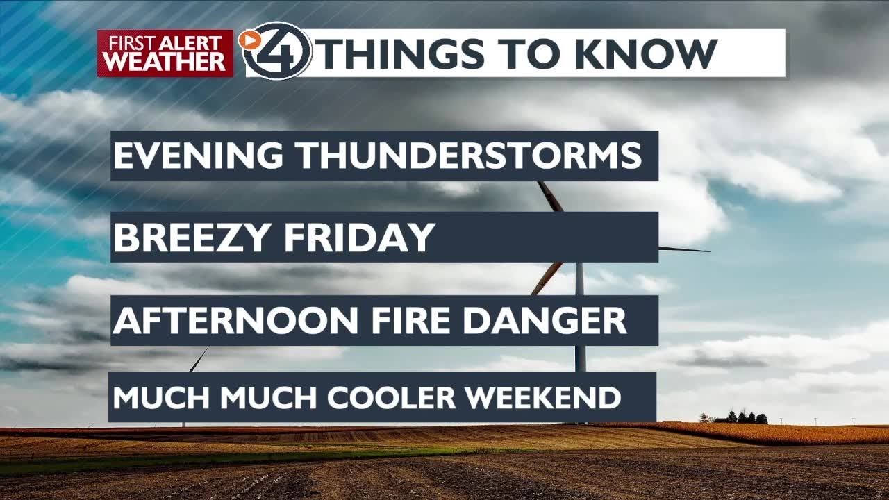 Evening storms, then hot and breezy for Friday - YouTube