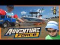 Pretend Play & Unboxing Adventure Force Salt Water Truck & Boat