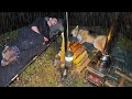 Camping In Heavy Rain And Rainstorm With My Dog