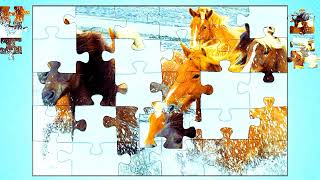 gameplay #131 puzzle || hd new red horses jigsaw puzzle games video || @RAWGAMING111 screenshot 4