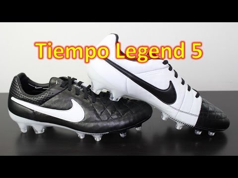 Nike Tiempo Legend 5 Black and White - Unboxing + On Feet - YouTube