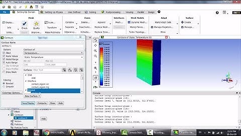 CFD simulations for cooling a PV panel Photovoltaic,heat sinks, Fluent, Solar Ray Tracing