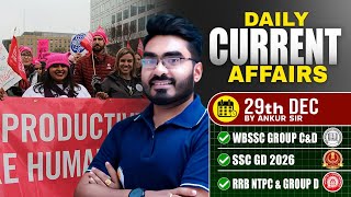 29th December Current Affairs 2025 ! WB SSC Group C & D 2025 Free Class ! by Ankur Sir