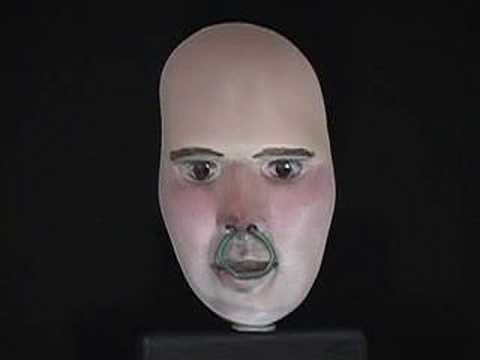 3D face optical illusion: Rolling eyes on hollow mask
