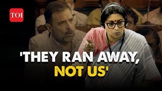 Smriti Irani Slams Rahul Gandhi in Lok Sabha: They Fled, We Stayed' | Debate on Manipur Unrest