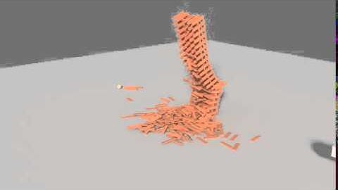 Blender Planks Tower Collapse (Rigid Bodies)