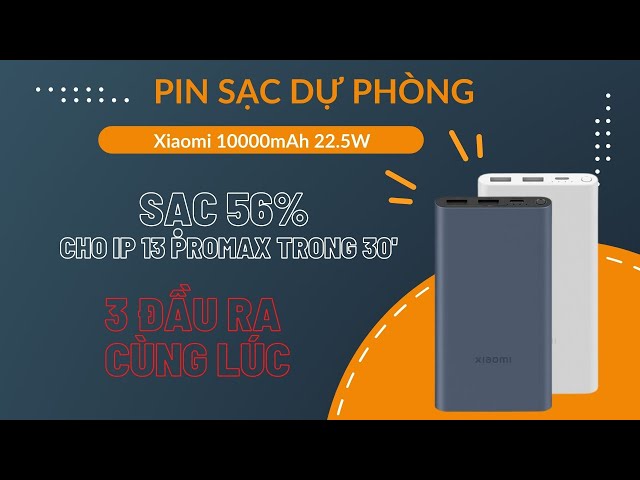 Pin sạc dự phòng Xiaomi 10000mAh 22.5W PB100DZM - chuẩn PD sạc tốt cho iPhone 13, iPhone 14