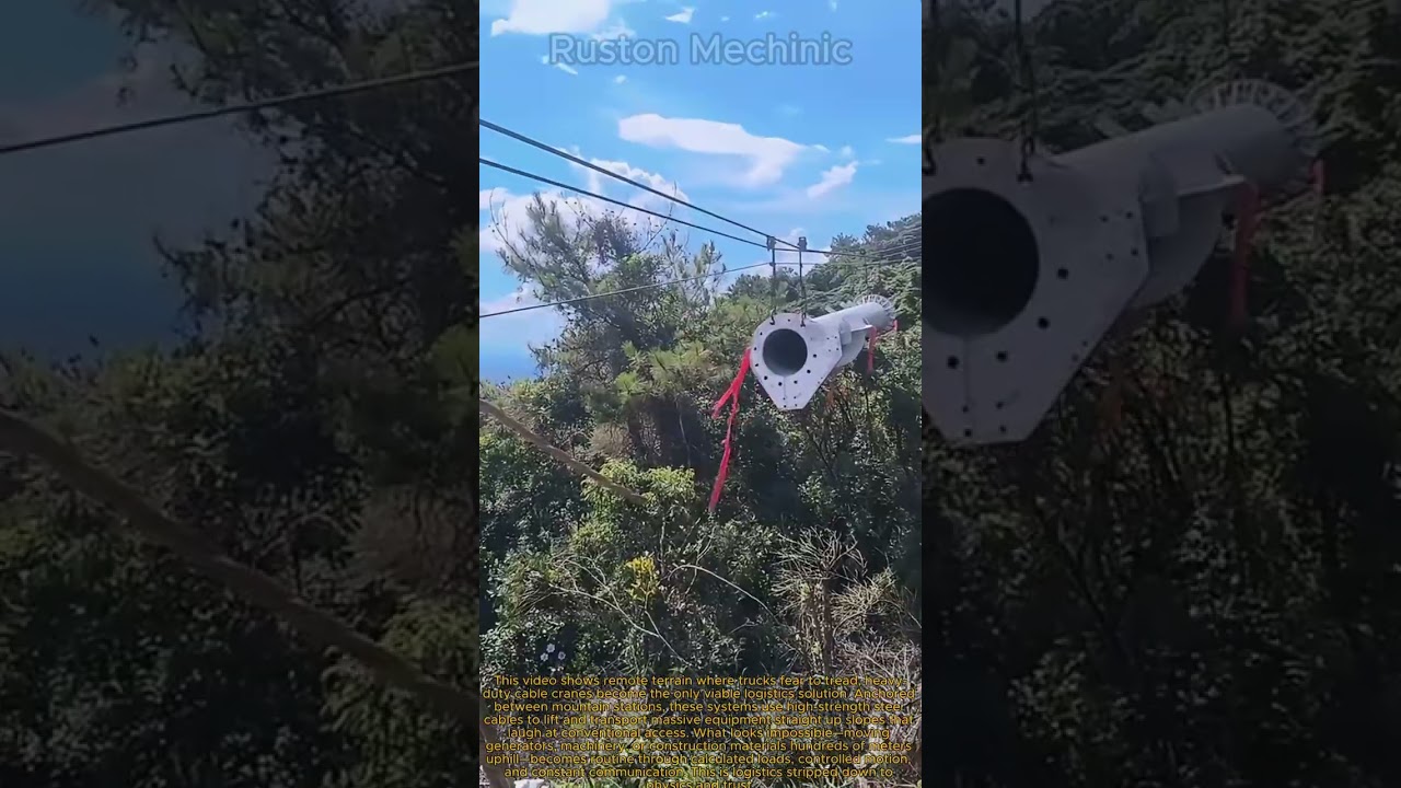 Heavy-Duty Cable Crane Technology in Action: Extreme Logistics Moving Heavy Equipment Up a Mountain