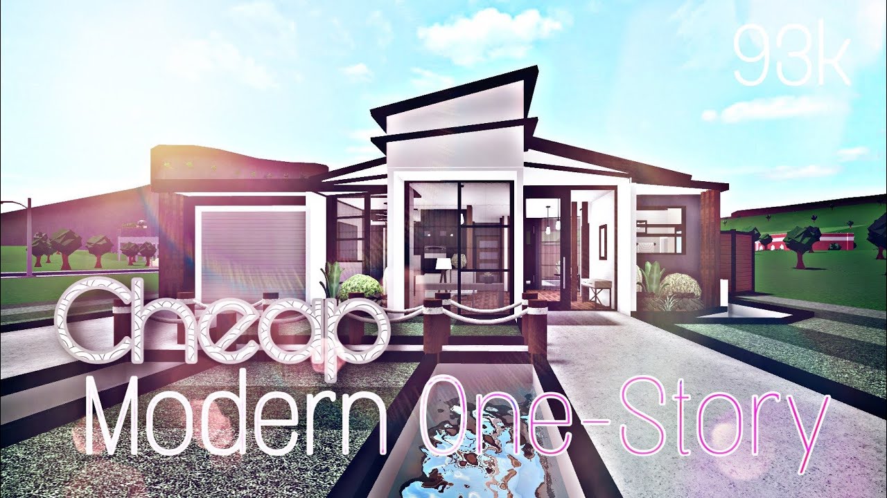 Bloxburg: CHEAP Modern One Story - Less than 100k ! - YouTube