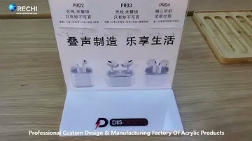 RECHI |Custom Counter Acrylic Display Factory| Acrylic Wireless Earphone Retail Display Stand
