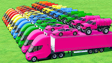 Big Transporting With Colors | Super Cras LAMBORGHINI & MINI Trucks In Fs22 | Farming Simulator 22