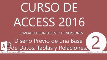 Curso de Access 2016: Diseño Previo de Tablas y Relaciones de uno a varios. Emisión 0002.