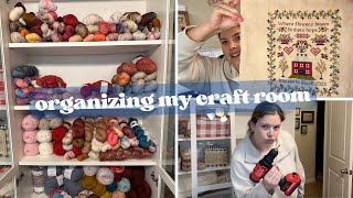 Organizing My Craft Room, a Big Cross Stitch Finish and Wishing I Was Sewing - A Craft Vlog