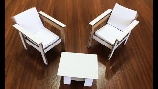 How To Make  Table And Chair From Cardboard And Paper