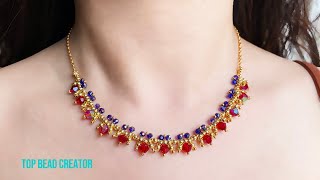 How to make beaded necklace, Easy and simple DIY necklace