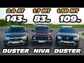 Вы должны ЭТО УВИДЕТЬ!!! ГОНКА!!! НИВА против 2х RENAULT DUSTER 2.0AT и 1.5D