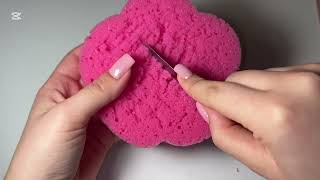 ASMR 🌸 Dry big bath sponge ripping, slicing & scratching