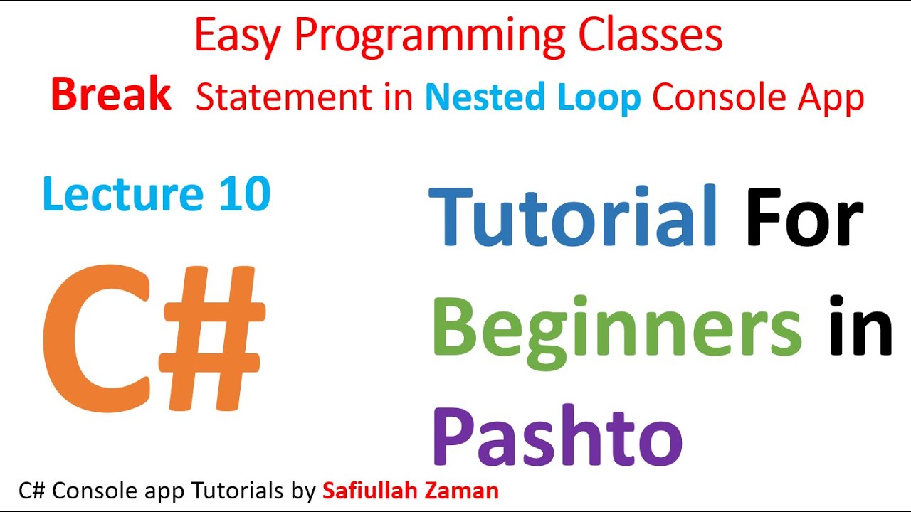 How to use Break Statement in Nested Loop – Complete Tutorial in Pashto