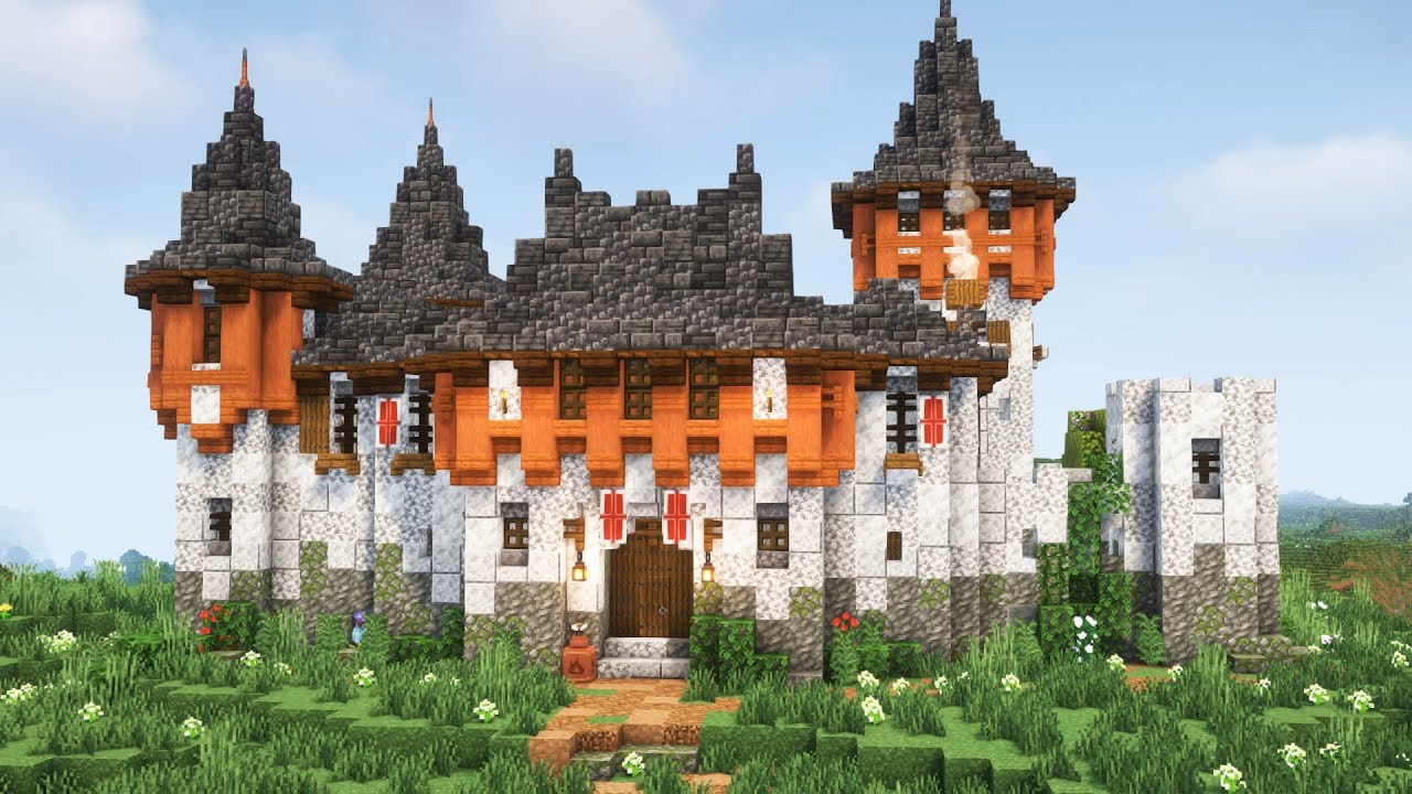Castle in minecraft - YouTube