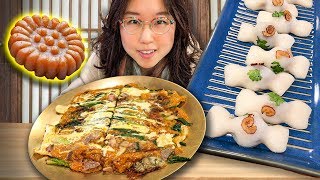 KOREAN SEAFOOD PANCAKES ft Rice Cakes (Busan Day 10)