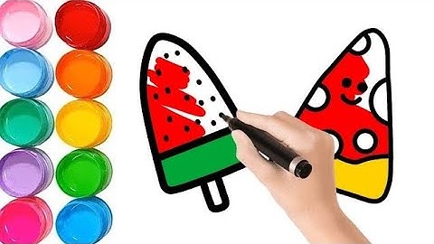 Easy Kids painting tutorial | How to draw Ice Cream 🍧🍧 , How to draw Pizza 🍕