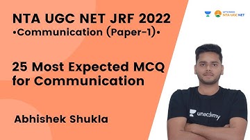 25 Most Expected MCQ For Communication | NTA UGC NET- JRF 2022 | Paper -1 | Abhishek Shukla