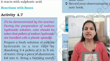 Reaction with bases -  chapter 4 class 8 science