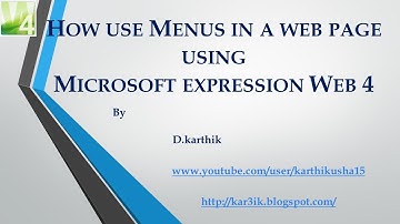 How use Menus in a web page using Microsoft expression Web 4
