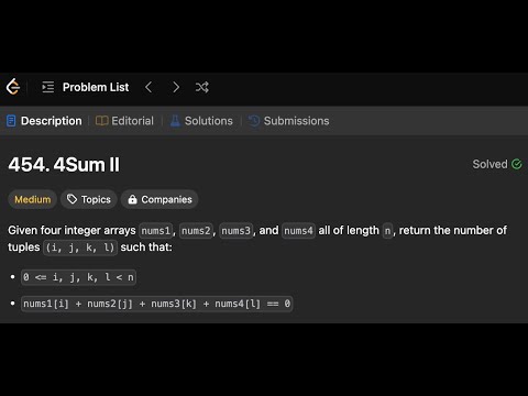 4Sum II | Simple solution | LeetCode 454 | Golang
