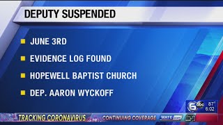 Knox County deputy suspended for leaving evidence log at scene