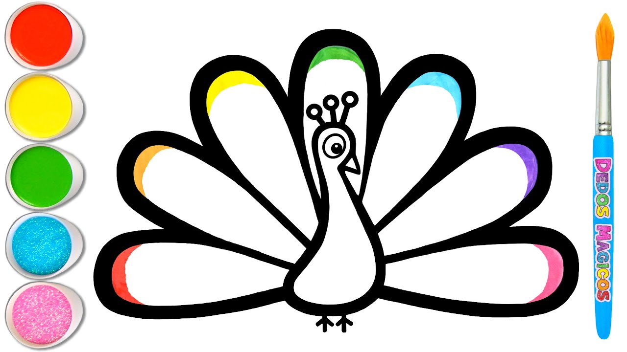 Dibujando y Pintando un Pavo Real Colorido ✨🦚✨ Amigos Animales #145