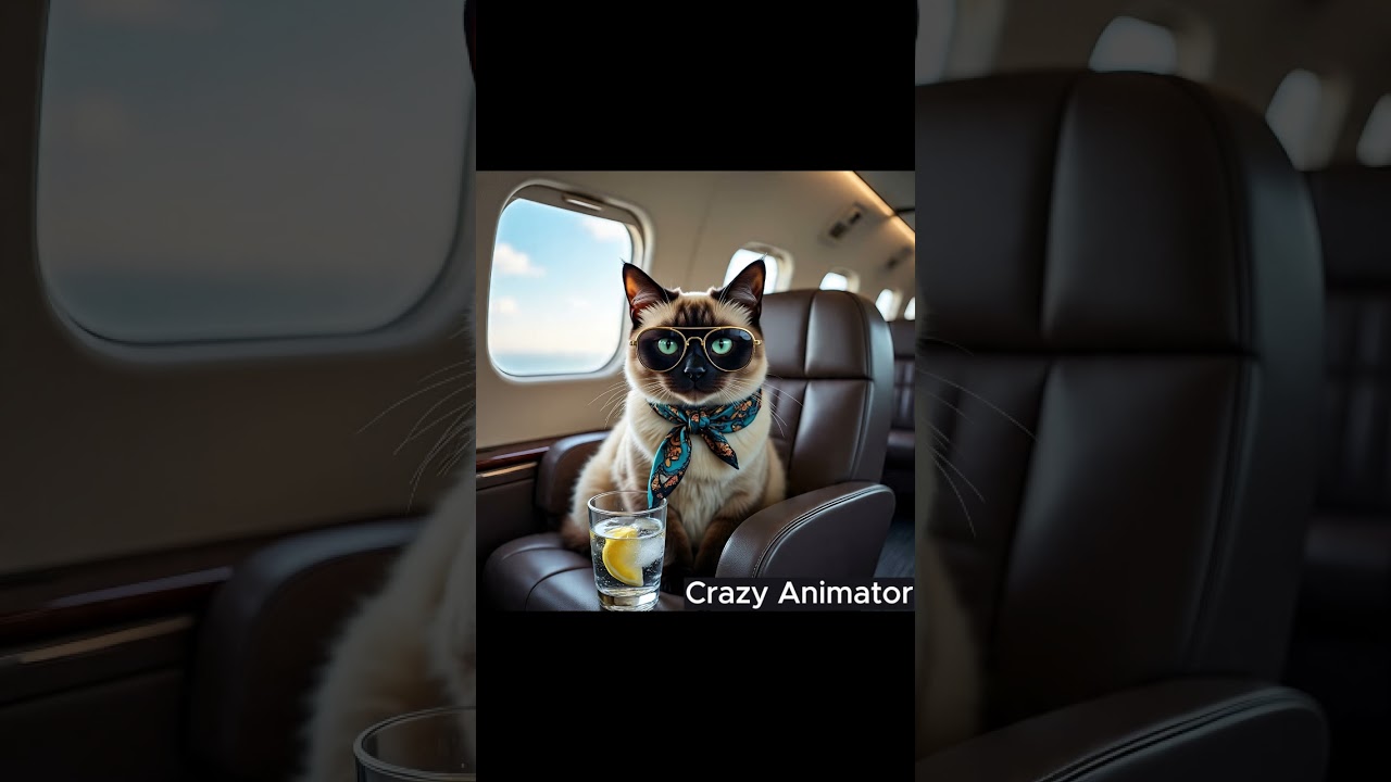 Siamese Cat Living the Jet-Set Life – Luxury Travel AI Art 