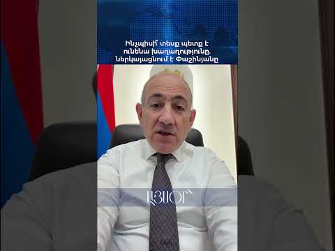 Ինչպիսի՞ տեսք պետք է ունենա խաղաղությունը. ներկայացնում է Փաշինյանը