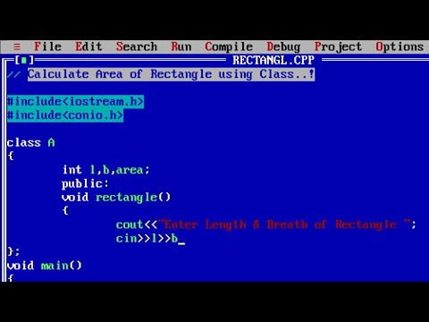 C++ program to calculate area of rectangle using class and object ...