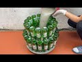 How To Recycle Glass Bottles For Outdoor Coffee Table Decorating And Garden Design/Glass Bottles Art